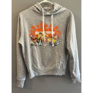 Nickelodeon NWT Splat Gray Hoodie Sweatshirt Rugrats Super Soft‎ Size S